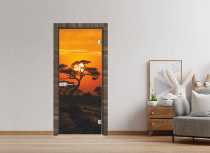 Стъклена врата Sil Lux, модел Print 13-17, цвят Райски Орех