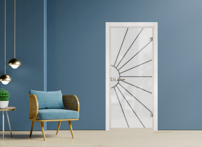 Стъклена врата Sil Lux, модел Sand 13-2, цвят Снежен Бор