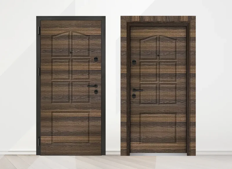 Входна врата Unison Optima 3002p цвят Райски орех 2s