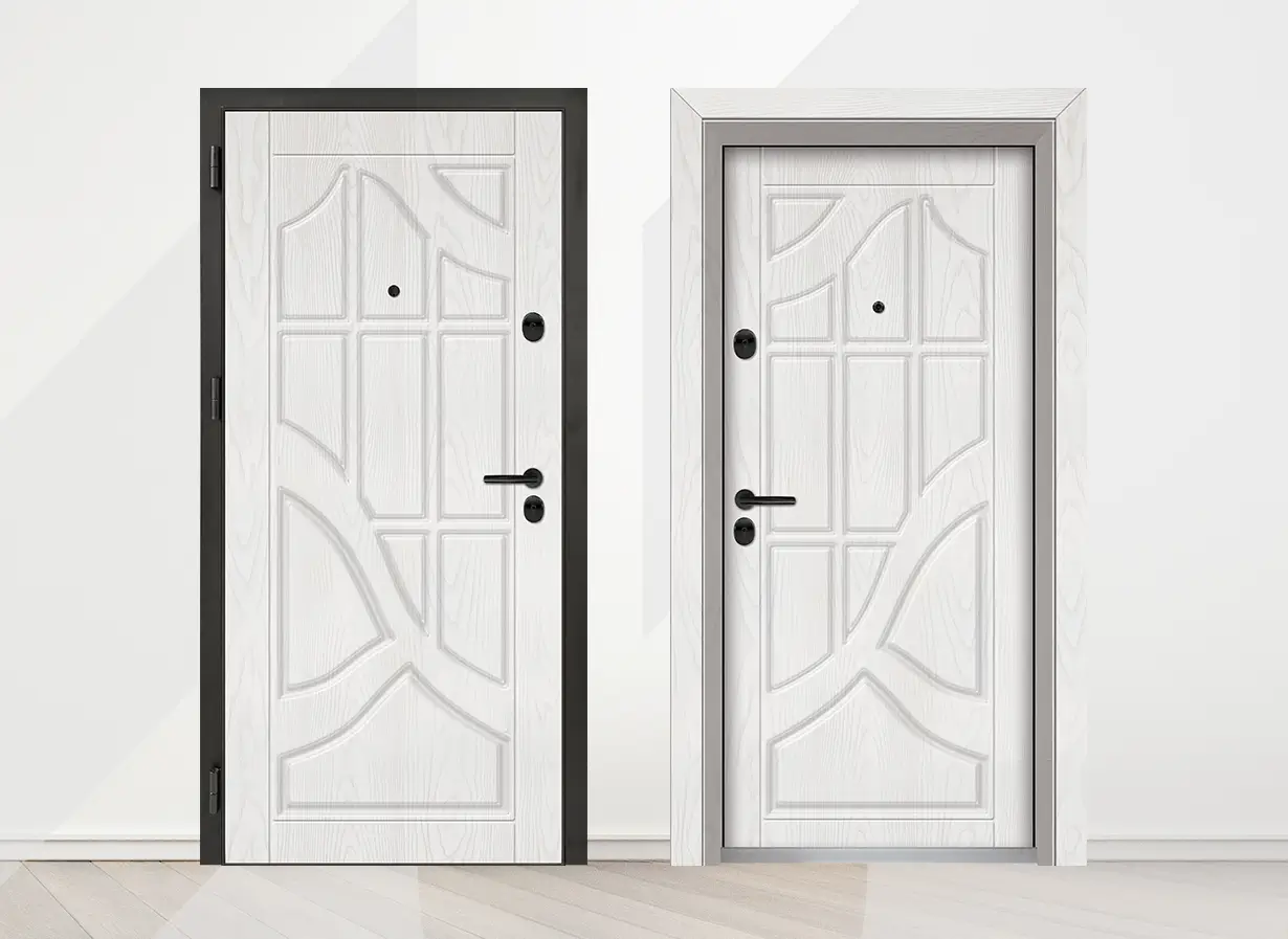 Входна врата Unison Optima 3003p цвят Снежен Бор 2s