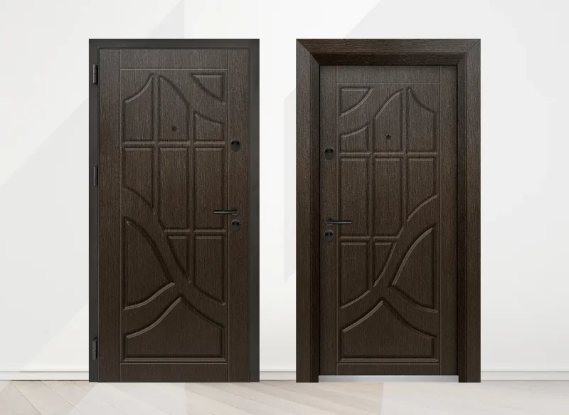 Входна врата Unison Optima 3003p цвят Златен Кестен 2s