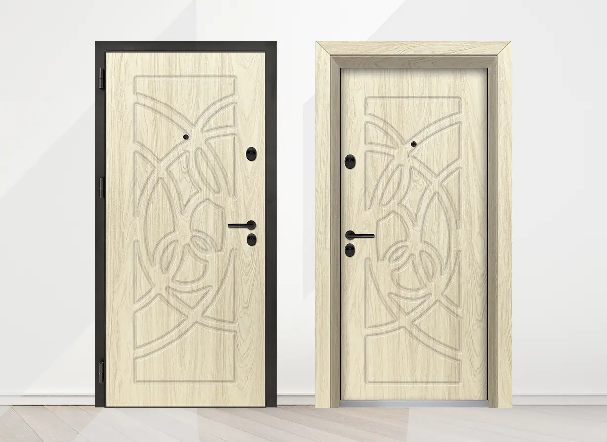 Входна врата Unison Optima 3005p цвят Избелен Дъб 2s