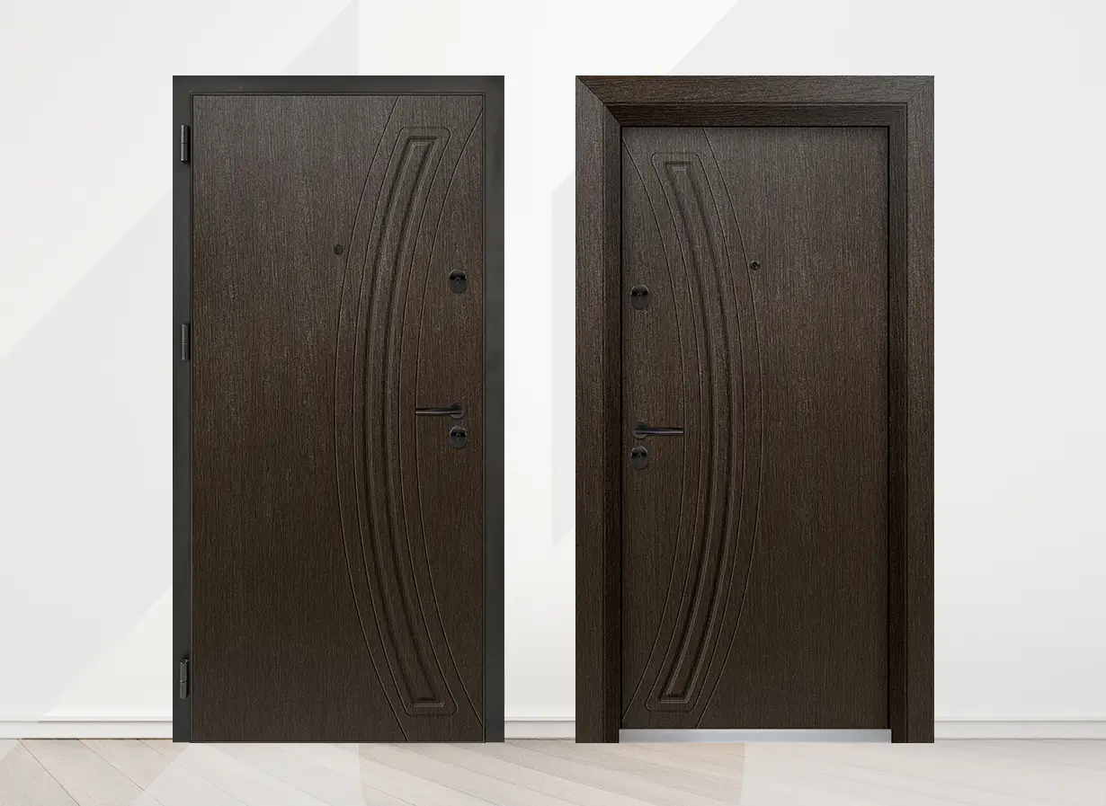 Входна врата Unison Optima 3012p, цвят Златен кестен - лице и гръб