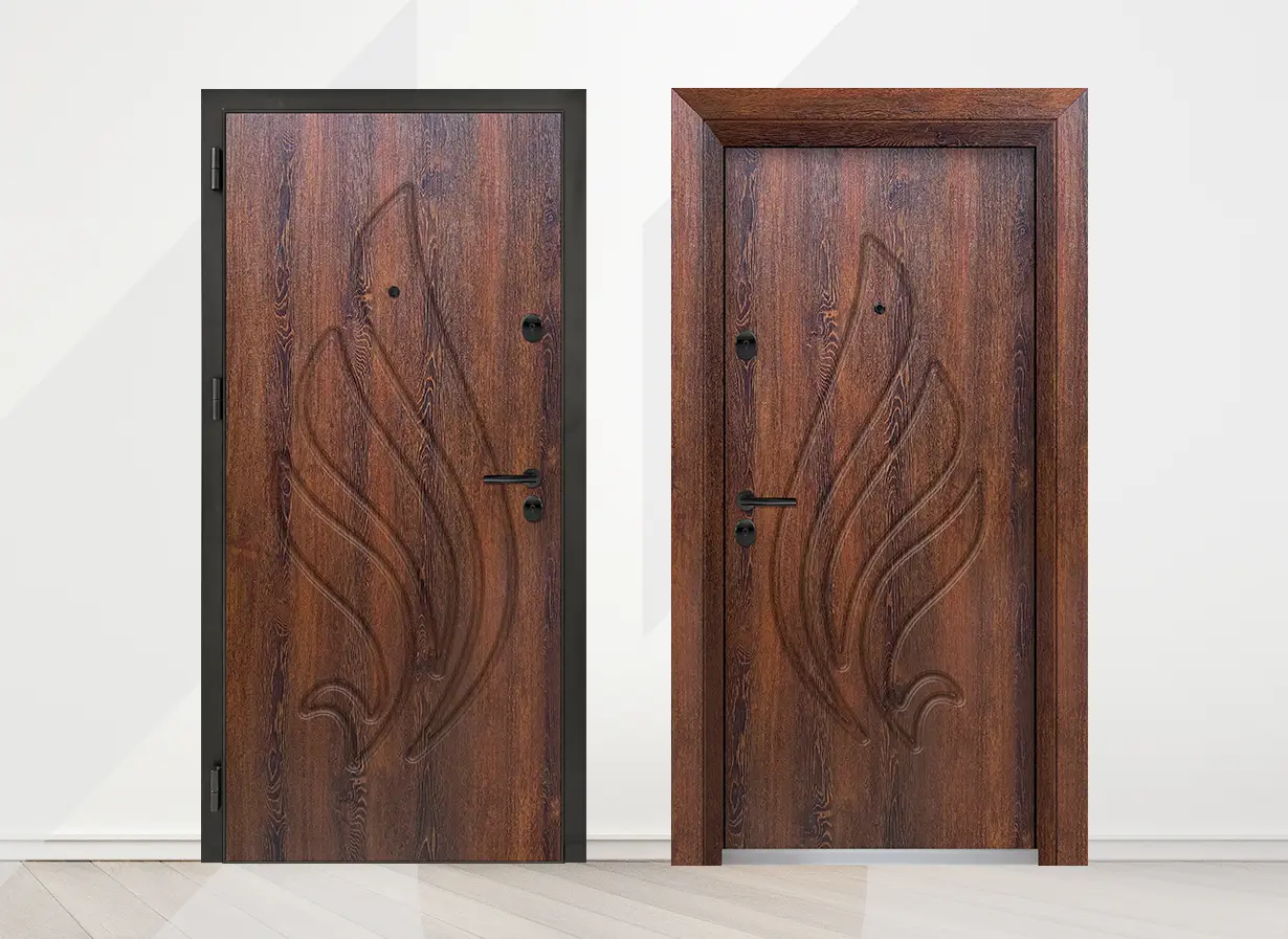 Входна врата Unison Optima 3013p, цвят Японски бонсай - лице и гръб