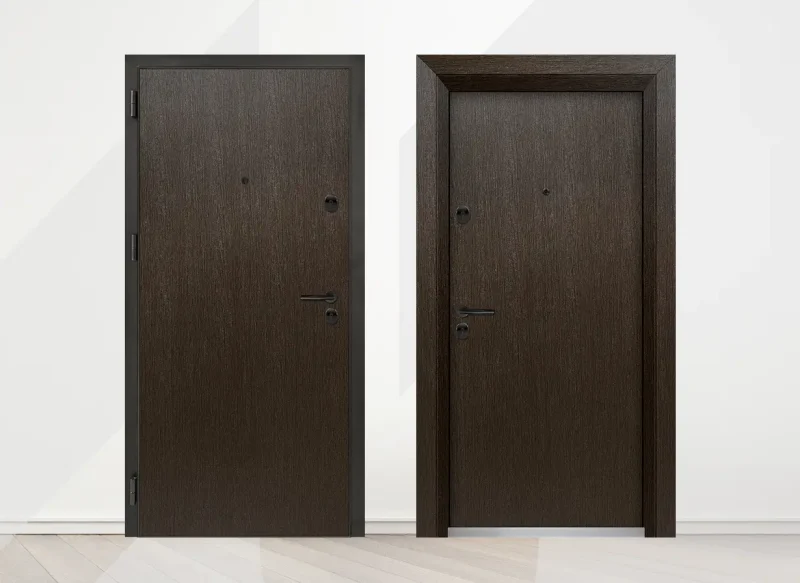 Входна врата Unison Optima 3100, цвят Златен кестен - лице и гръб