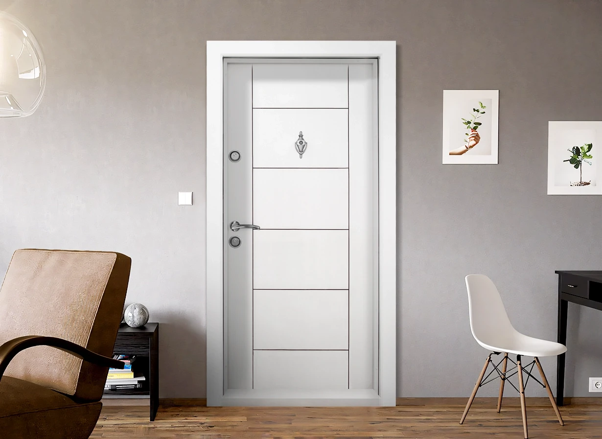 Блиндирана входна врата Kartal T-102, Бяла