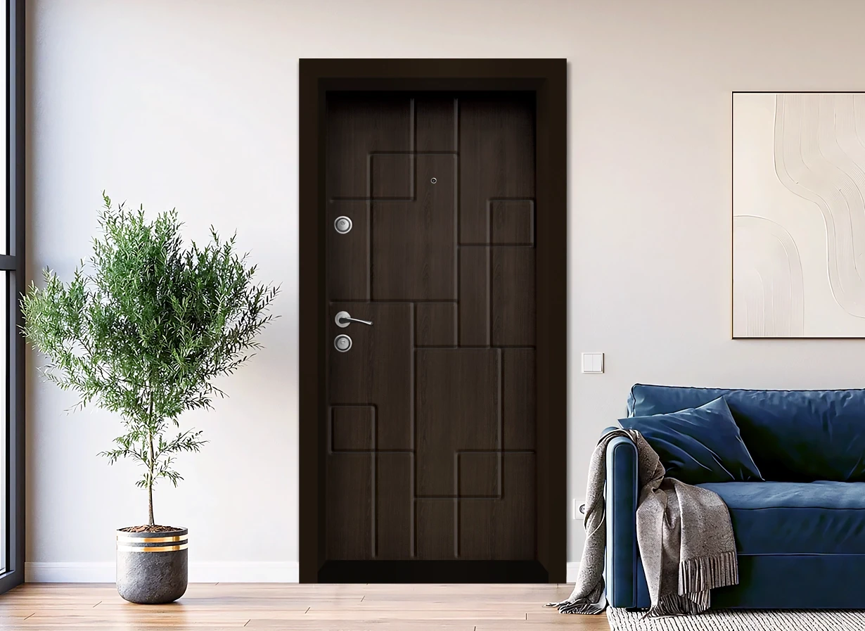 Блиндирана входна врата Kartal TP 009, Тъмен орех