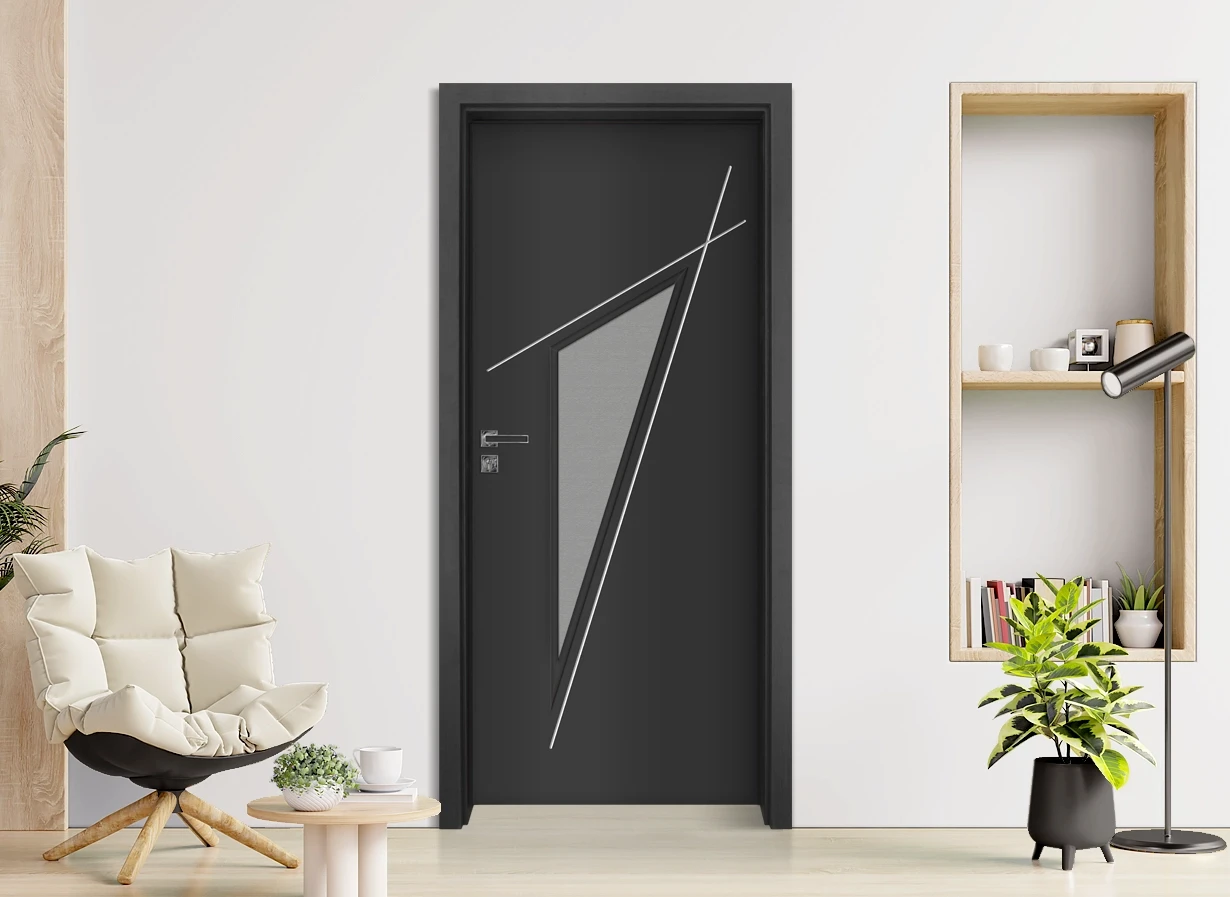 Интериорна врата Gradde Kristall 4-2 Glas Антрацит Мат