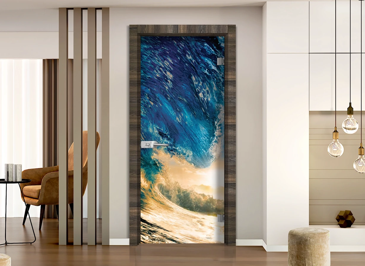 Стъклена врата Sil Lux Print G 13-19, цвят Райски Орех