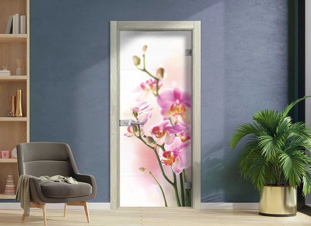 Стъклена врата Sil Lux Print G 13-2, цвят Избелен Дъб