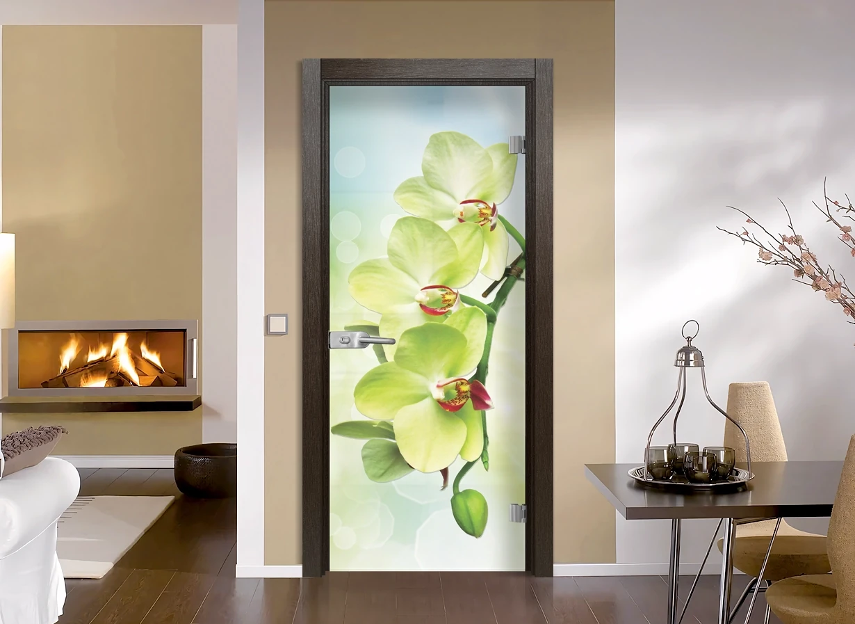Стъклена врата Sil Lux G 13-3 Green, цвят Златен Кестен