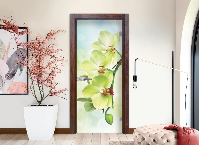 Стъклена врата Sil Lux Print G 13-3 Green, цвят Японски Бонсай