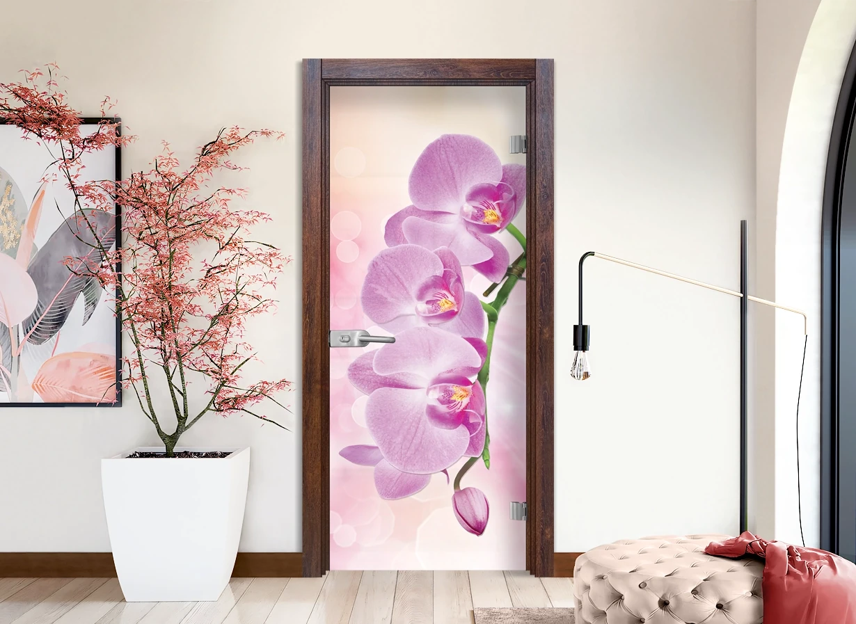 Стъклена врата Sil Lux Print G 13-3 Pink, цвят Японски Бонсай