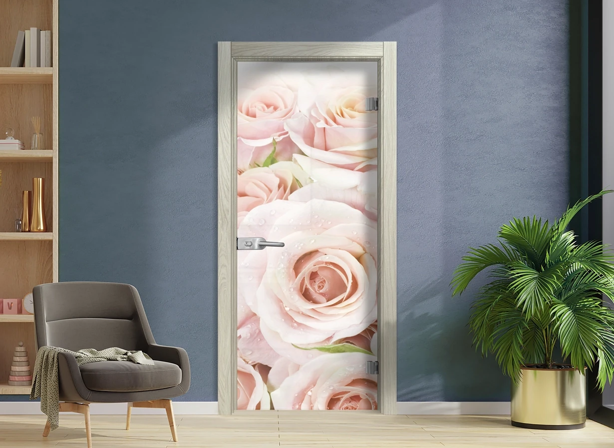 Стъклена врата Sil Lux Print G 13-7, цвят Избелен Дъб
